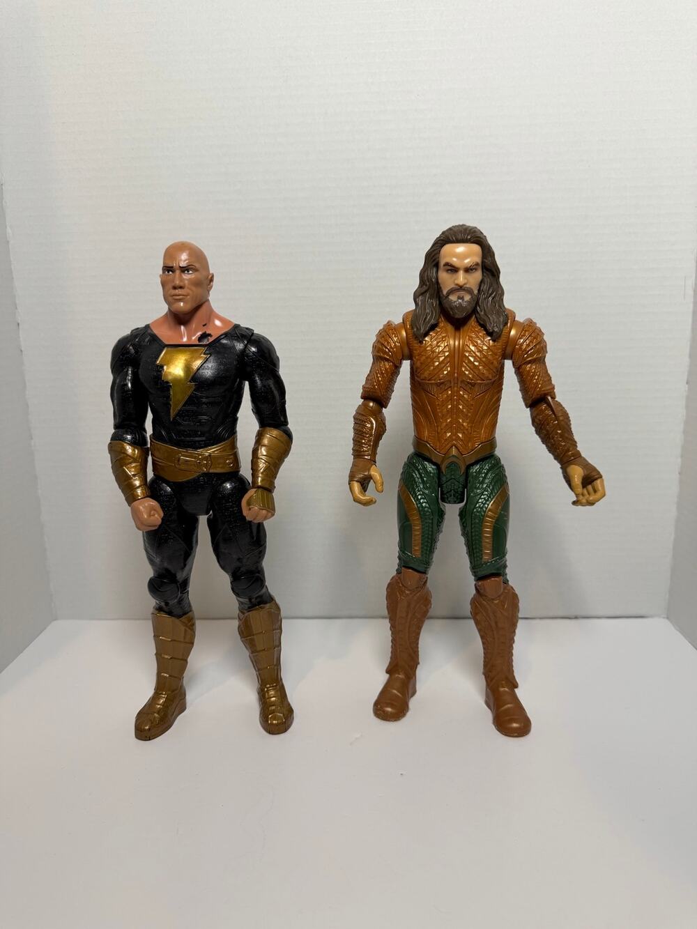 DC Comics Justice League Aquaman Jason Momoa Figure Appx 12" & Black Adam
